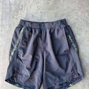 Under Armour Men's Black and Green Athletic Shorts